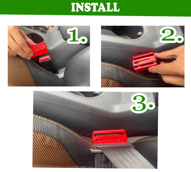 HowseHold Seat Belt Buckle Guard Cover 2 Pack & 4 Release Keys | Universal Fit  Prevents Kids & Disabled Passengers Unbuckling Seat Belts (2x Red Buckle Guards) Sea Belt Lock - Image 2